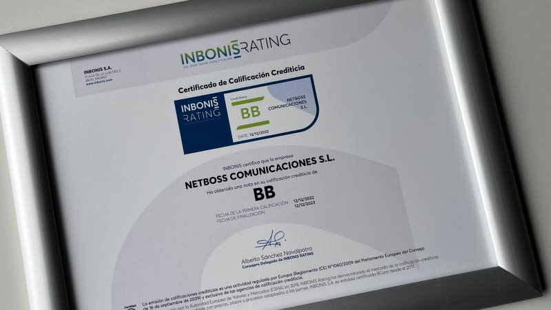 Netboss Comunicaciones renueva su clasificación crediticia con Inbonis